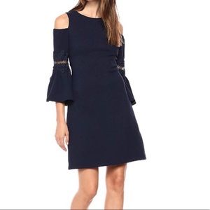 Eliza J Lace Applique Crepe Cold Shoulder Dresa